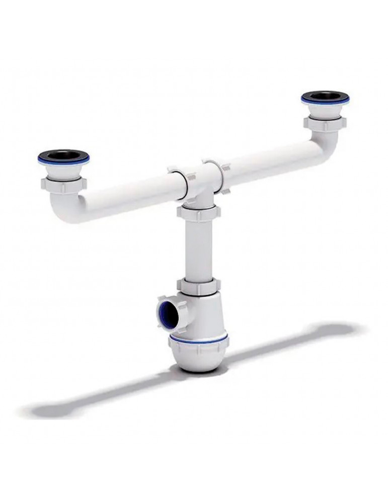 Сифон подвійний для кухонної мийки ANIplast подвійний випуск 70 мм, вихід 50 мм A3500EU | купити | SilverGoose.com.ua.com.ua