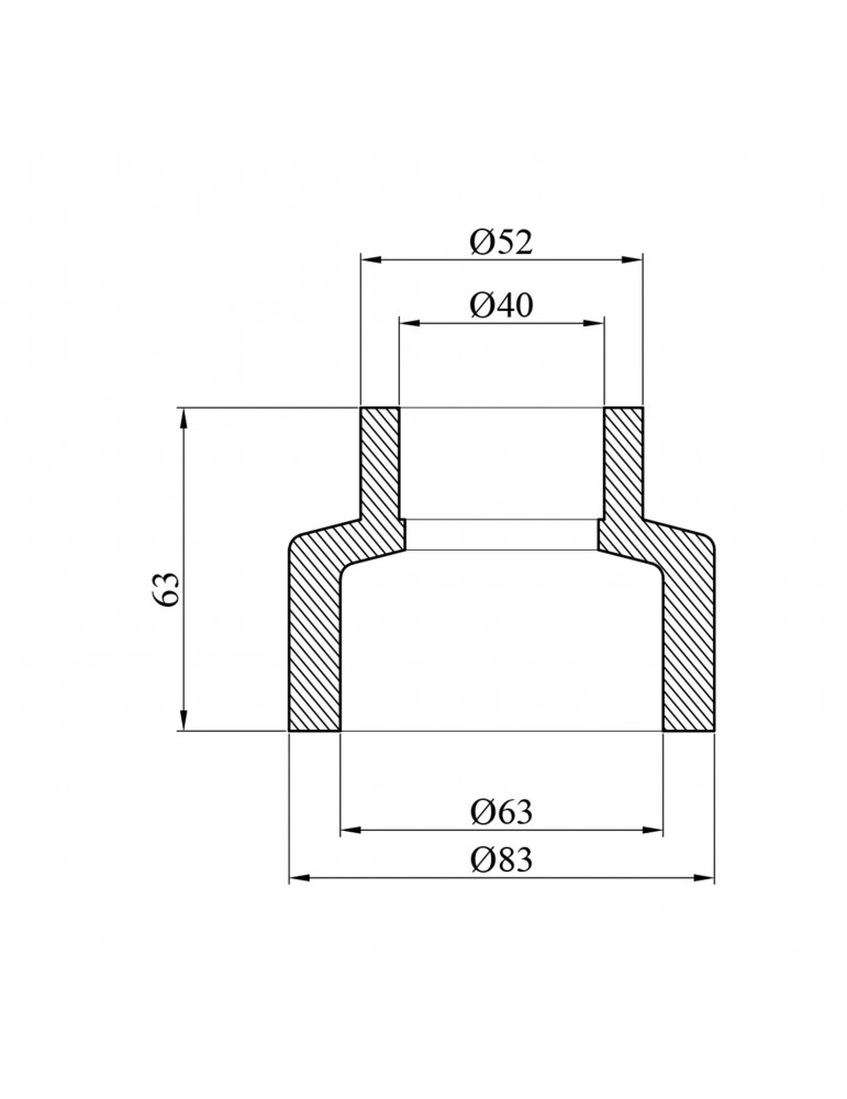 Муфта редукційна PPR Rozma 63х40 мм | купити | SilverGoose.com.ua.com.ua
