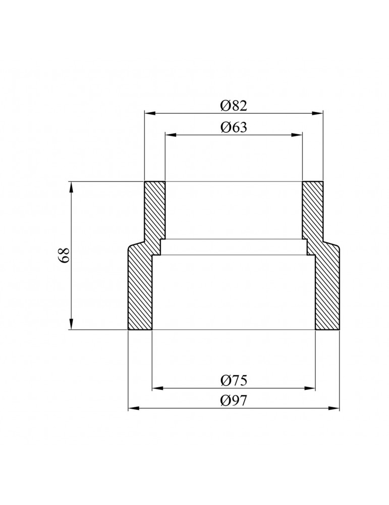 Муфта редукційна PPR Rozma 75х63 мм | купити | SilverGoose.com.ua.com.ua