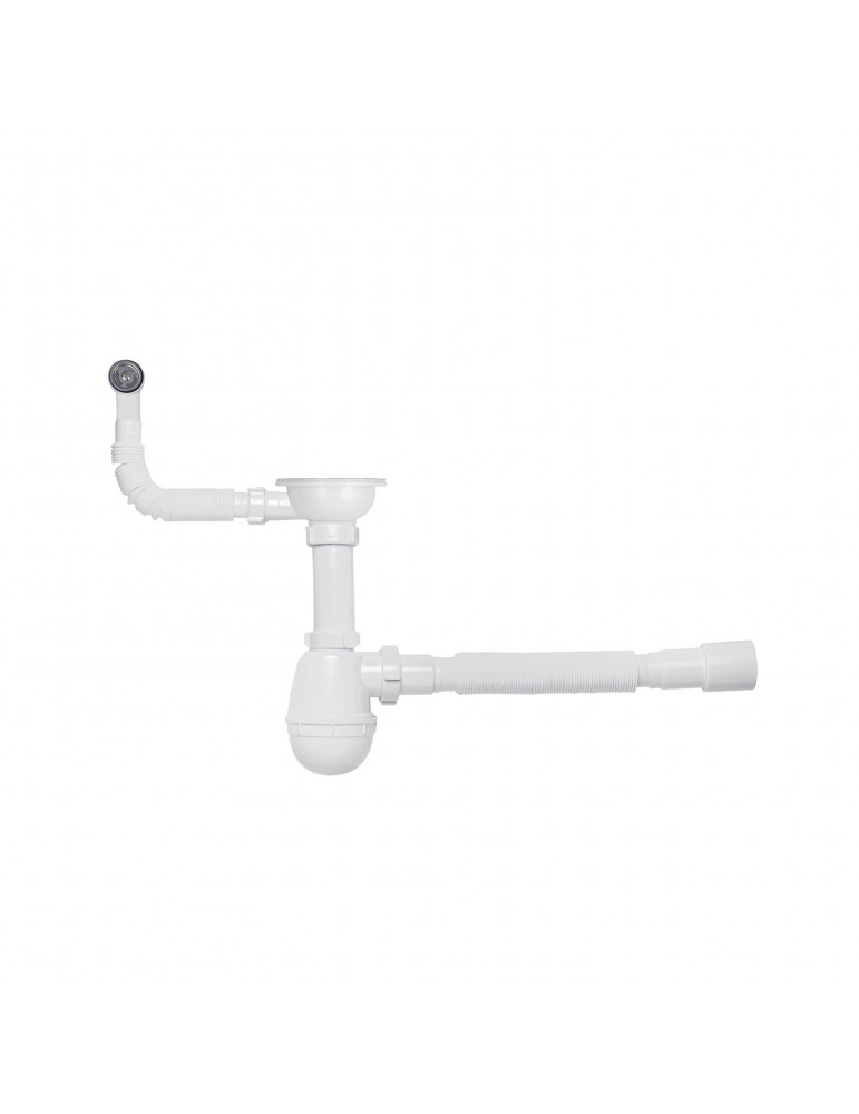 Сифон для кухонної мийки KronoPlast 3 1/2''х40 мм з різьбовим випуском, з круглим переливом SM27010243 (EM1055) | купити | Silve