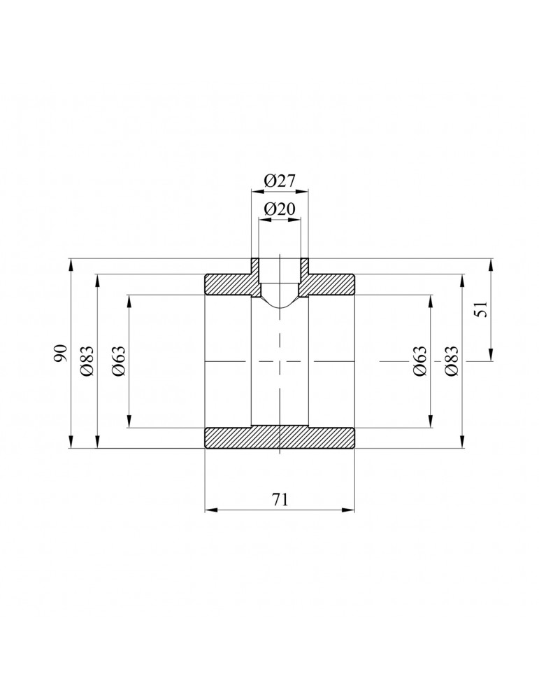 Трійник перехідний PPR Rozma 63х20х63 мм | купити | SilverGoose.com.ua.com.ua