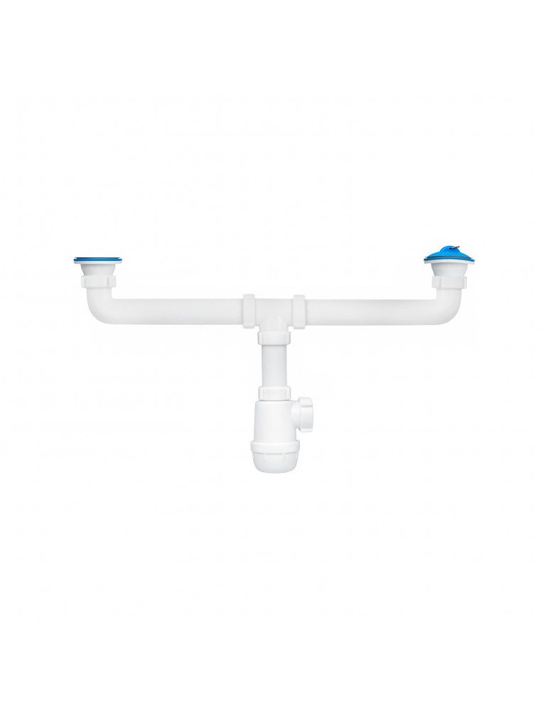 Сифон подвійний для кухонної мийки ANIplast 1 1/2''х40 мм з різьбовими випусками A3000VEU | купити | SilverGoose.com.ua.com.ua