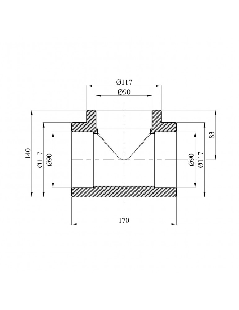 Трійник PPR Rozma 90 мм | купити | SilverGoose.com.ua.com.ua