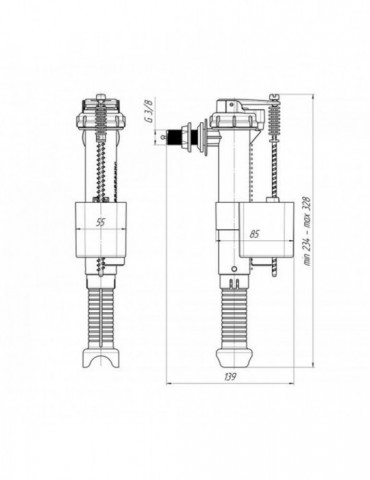 Арматура ANIplast 3/8" з пластиковим штуцером, бокове підключення WC5030EU | купити | SilverGoose.com.ua.com.ua