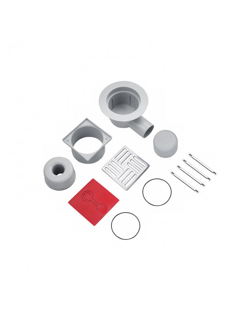 Трап ANIplast з горизонтальним випуском 50 мм, з нержавіючою решіткою 10х10 см ТА5602EU | купити | SilverGoose.com.ua.com.ua