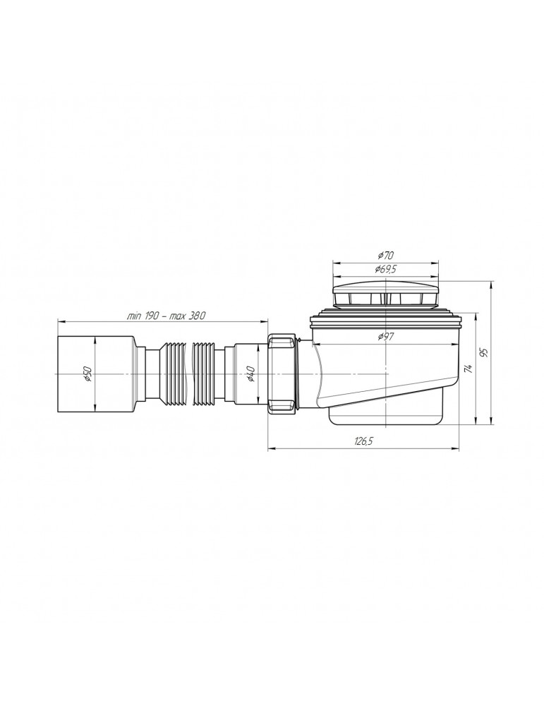 Сифон для душового піддона ANIplast 1 1/2"х40 мм з гнучкою трубою 40х40/50 E415CEU | купити | SilverGoose.com.ua.com.ua