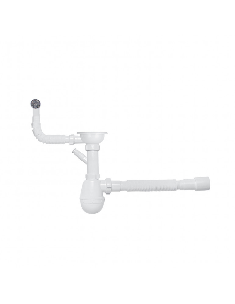 Сифон для кухонної мийки KronoPlast 3 1/2''х40 мм з відводом для пральної машини SY27020243 | купити | SilverGoose.com.ua.com.ua