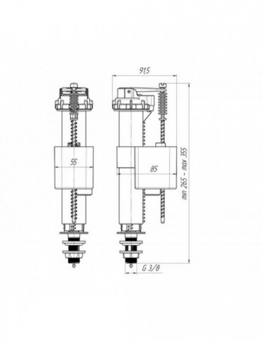Арматура ANIplast нижнє підключення 3/8" з пластиковим штуцером WC5530EU | купити | SilverGoose.com.ua.com.ua