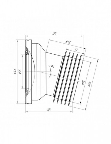 Фанова труба для унітаза ANIplast з випуском 110х14° W1228EU | купити | SilverGoose.com.ua.com.ua