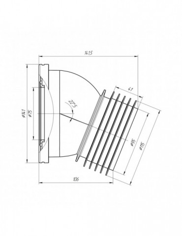 Фанова труба для унітаза ANIplast з випуском 110х22° W2228EU | купити | SilverGoose.com.ua.com.ua