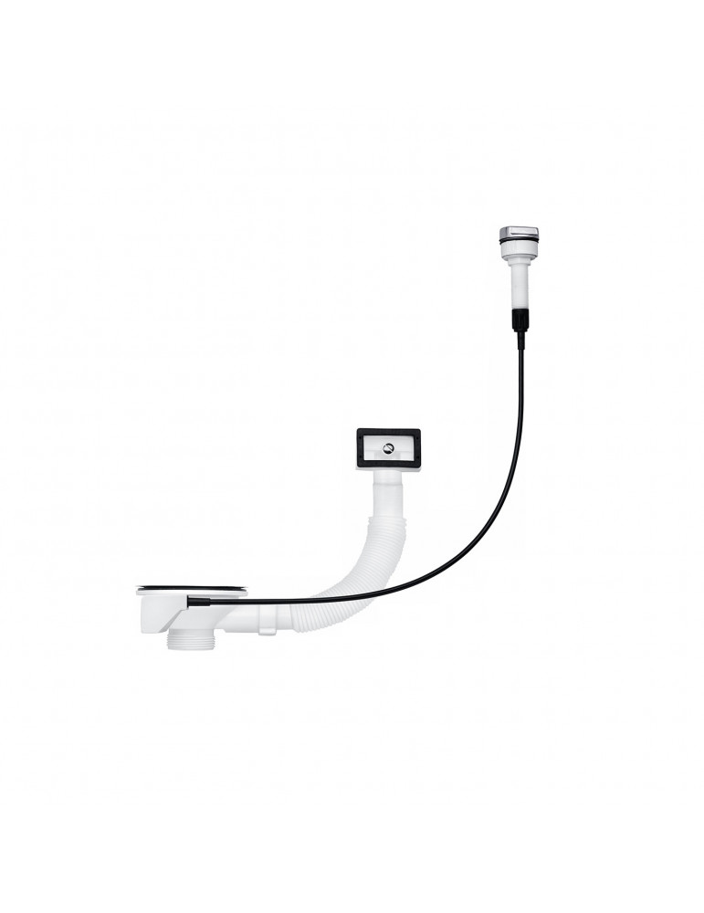 Сифон для кухонної мийки ANIplast 3 1/2''х40 мм з різьбовим випуском, з прямокутним переливом напівавтомат NM305SEU | купити | S