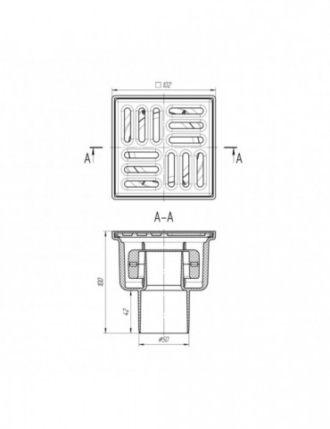 Трап ANIplast з вертикальним випуском 50 мм, з нержавіючою решіткою 10х10 см TA5202EU | купити | SilverGoose.com.ua.com.ua