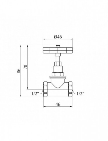 Вентиль запірний LexLine 1/2" ВВ PN10 латунний УК1111-В | купити | SilverGoose.com.ua.com.ua
