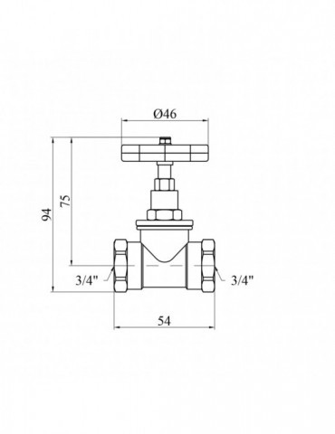 Вентиль запірний LexLine 3/4" ВВ PN10 латунний УК1112-В | купити | SilverGoose.com.ua.com.ua
