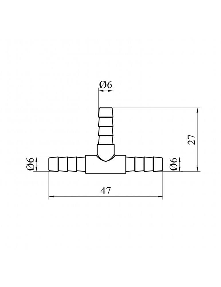 Трійник з'єднувальний LexLine D6 латунний УК1638 | купити | SilverGoose.com.ua.com.ua