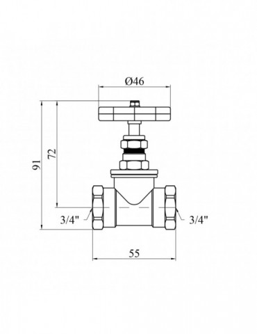 Вентиль запірний з накидною гайкою LexLine 3/4" ВВ PN16 латунний УК1112-ВГ | купити | SilverGoose.com.ua.com.ua
