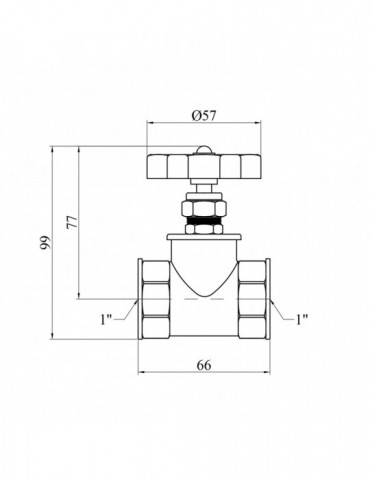 Вентиль запірний з накидною гайкою LexLine 1" ВВ PN10 латунний УК1122-ВГ | купити | SilverGoose.com.ua.com.ua