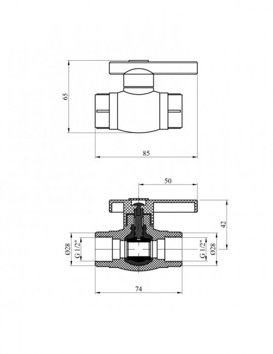 Кран кульовий з пластиковою кулькою PPR Rozma 20х1/2" РВ | купити | SilverGoose.com.ua.com.ua