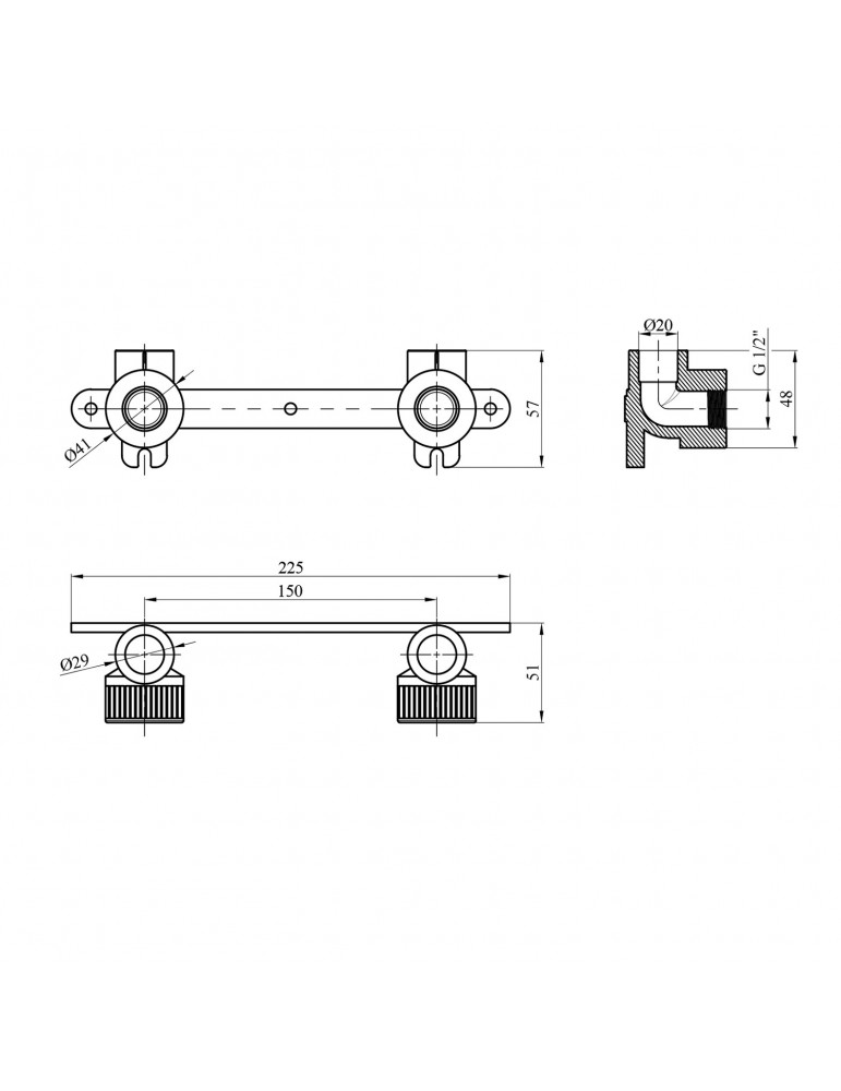 Комплект для підключення змішувача PPR Rozma 20х1/2" | купити | SilverGoose.com.ua.com.ua