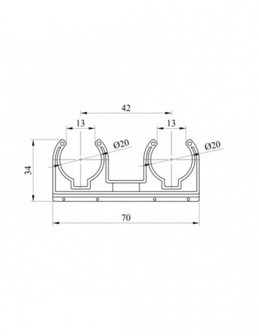 Кріплення для труб подвійне PPR Rozma 20 мм | купити | SilverGoose.com.ua.com.ua
