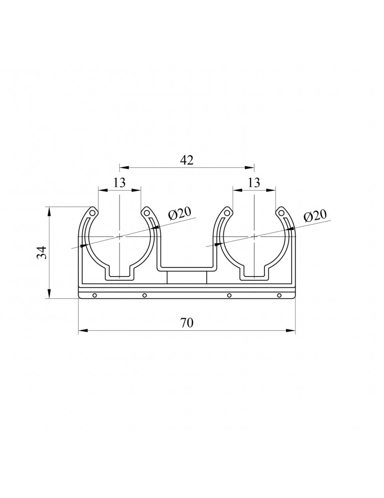 Кріплення для труб подвійне PPR Rozma 20 мм | купити | SilverGoose.com.ua.com.ua