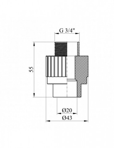 Муфта PPR Rozma 20х3/4" РЗ | купити | SilverGoose.com.ua.com.ua