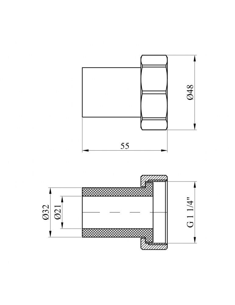Штуцер з накидною гайкою PPR Rozma 32х1 1/4" | купити | SilverGoose.com.ua.com.ua