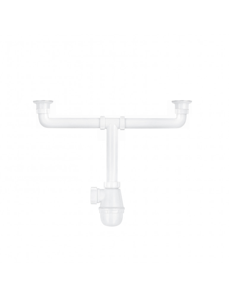 Сифон подвійний для кухонної мийки KronoPlast 1 1/2''х40 мм з різьбовими випусками SM34410000 | купити | SilverGoose.com.ua.com.