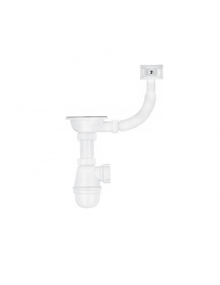 Сифон для кухонної мийки KronoPlast 3 1/2''х40 мм з різьбовим випуском, з круглим переливом SM27010200 | купити | SilverGoose.co