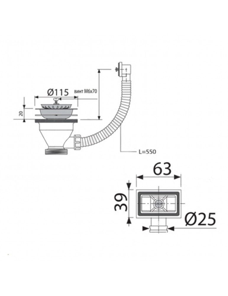 Різьбовий випуск KronoPlast 3 1/2''х40 мм з квадратним переливом NS1001РР07 | купити | SilverGoose.com.ua.com.ua