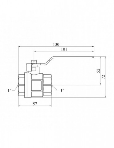 Кран кульовий Karro "Standart" 1" ВВ PN30 ручка | купити | SilverGoose.com.ua.com.ua
