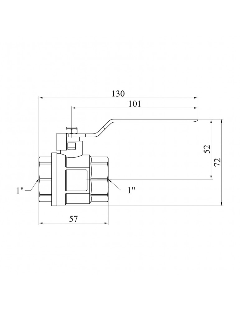 Кран кульовий Karro "Standart" 1" ВВ PN30 ручка | купити | SilverGoose.com.ua.com.ua