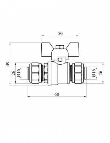 Кран кульовий металопластиковий Karro 16х16 | купити | SilverGoose.com.ua.com.ua