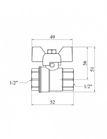 Кран кульовий Karro "Standart+" 1/2" ВВ PN40 метелик | купити | SilverGoose.com.ua.com.ua