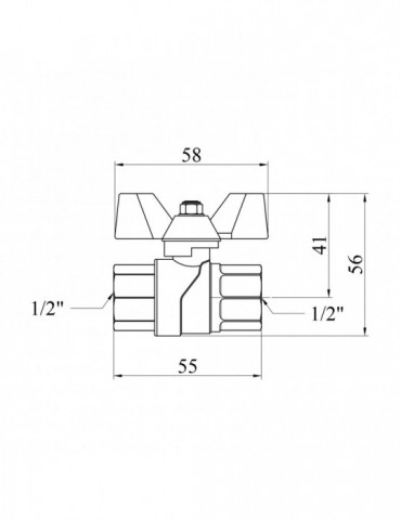 Кран кульовий Karro "Premium" 1/2" ВВ PN40 метелик | купити | SilverGoose.com.ua.com.ua