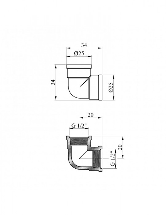 Кутник Karro 1/2" ВВ нікельований | купити | SilverGoose.com.ua.com.ua