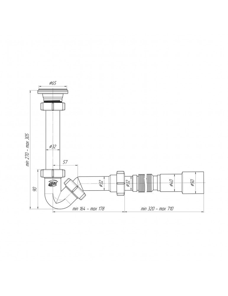 Сифон для біде ANIplast випуск 64 мм, вихід 40/50 мм BD1016 | купити | SilverGoose.com.ua.com.ua