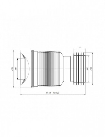 Гофра для унітаза ANIplast D-110 мм 230-500 мм К828 | купити | SilverGoose.com.ua.com.ua