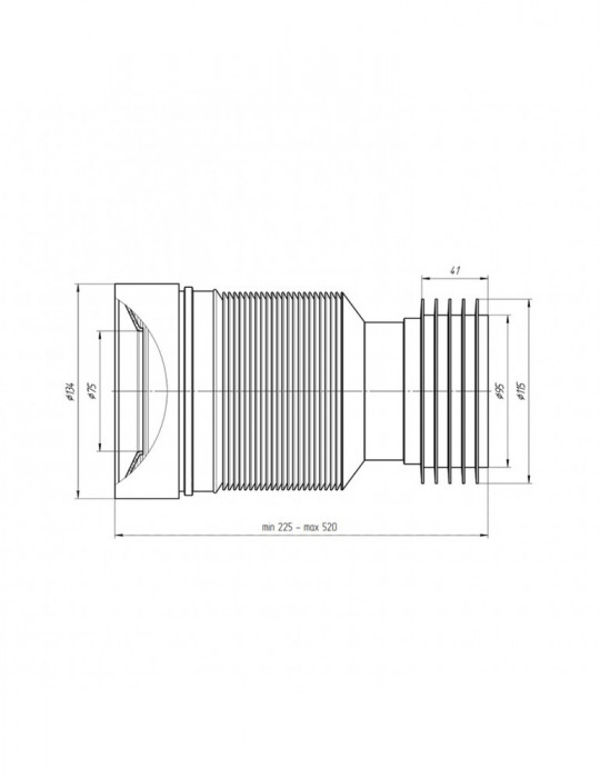 Гофра для унітаза ANIplast D-110 мм 230-500 мм К828 | купити | SilverGoose.com.ua.com.ua