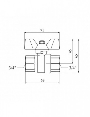 Кран кульовий Karro "Premium" 3/4" ВВ PN40 метелик | купити | SilverGoose.com.ua.com.ua