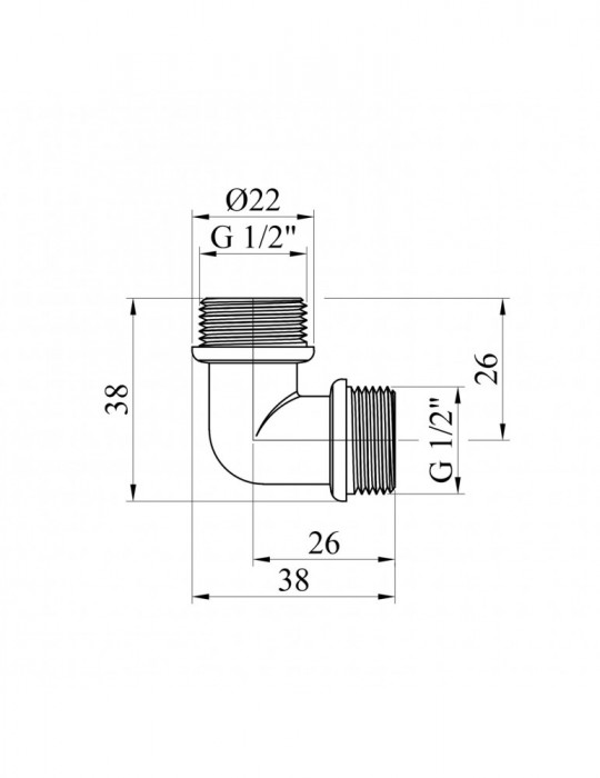 Кутник Karro 1/2" ЗЗ нікельований | купити | SilverGoose.com.ua.com.ua