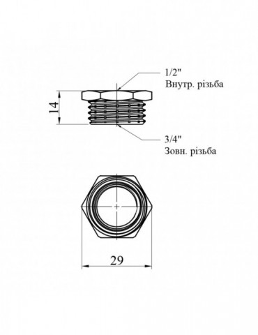 Футорка Karro 3/4"х1/2" ЗВ нікельована | купити | SilverGoose.com.ua.com.ua
