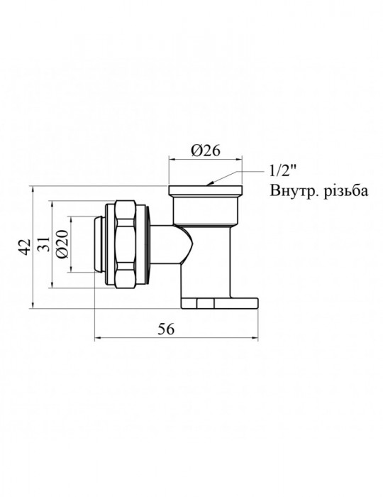 Коліно настінне металопластикове STA (DN) 20x1/2" РВ | купити | SilverGoose.com.ua.com.ua