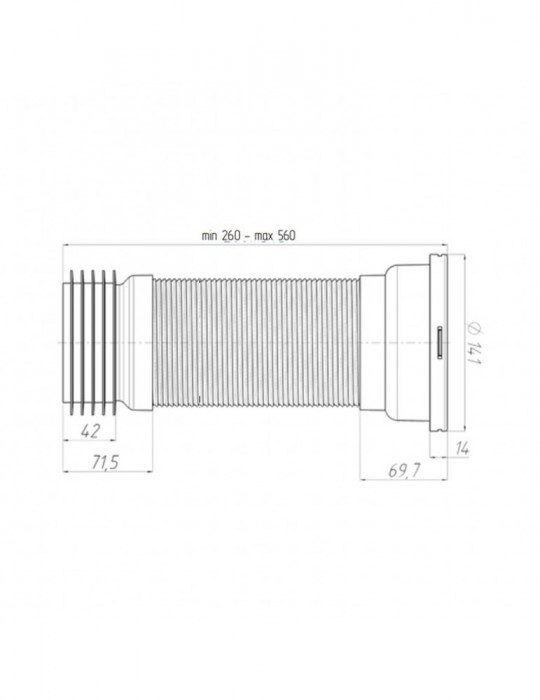Гофра для унітаза ANIplast D-110 мм 230-500 мм, армована К928 | купити | SilverGoose.com.ua.com.ua