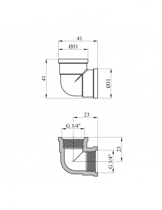 Кутник Karro 3/4" ВВ нікельований | купити | SilverGoose.com.ua.com.ua