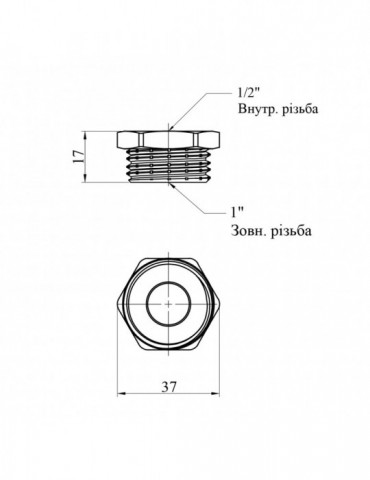 Футорка Karro 1"х1/2" ЗВ нікельована | купити | SilverGoose.com.ua.com.ua