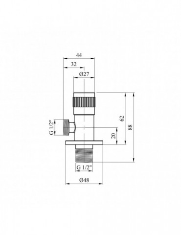Кран приладний для підключення Karro 1/2"х1/2" ЗЗ KR-3130S | купити | SilverGoose.com.ua.com.ua