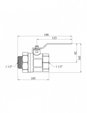 Кран-американка STA (DN) 40 ВЗ PN25 ручка, латунь | купити | SilverGoose.com.ua.com.ua