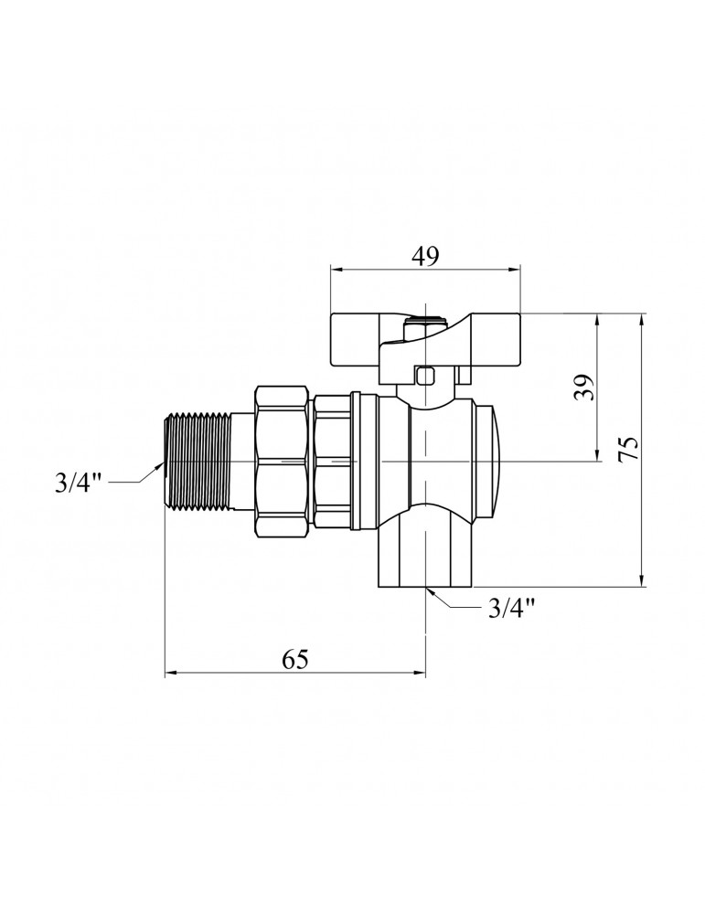 Кран-американка кульовий кутовий Karro "Standart+" 3/4" ВЗ PN40 | купити | SilverGoose.com.ua.com.ua