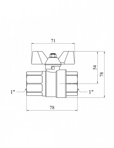 Кран кульовий Karro "Premium" 1" ВВ PN40 метелик | купити | SilverGoose.com.ua.com.ua